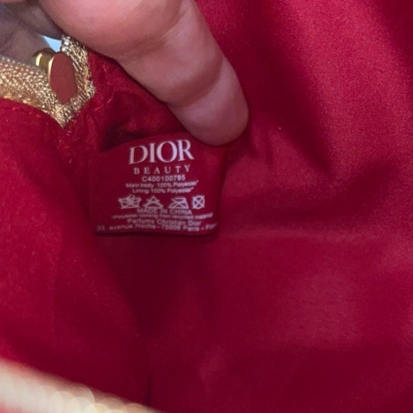 Christian Dior Red Velvet Double Zipper Travel Cosmetic Toiletry Evening Bag - Picture 7 of 9